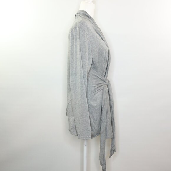 AceVog Wrap Top Cardigan Kimono Long Sleeve Heather Gray - Picture 6 of 9